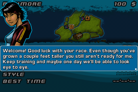 Powerboat Challenge (iPhone) screenshot: Introduction with the main opponent