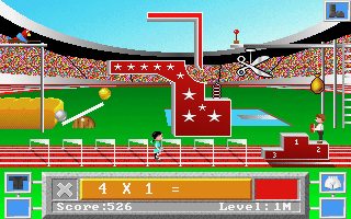 Hooray for Henrietta (DOS) screenshot: Multiplication Level (VGA)