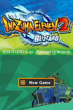 Inazuma Eleven 2: Blizzard (Nintendo DS) screenshot: Title screen (English)