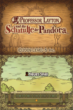 Professor Layton and the Diabolical Box (Nintendo DS) screenshot: Title screen (German)