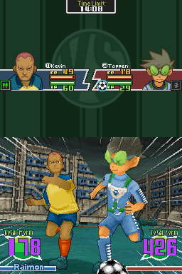 Inazuma Eleven 2: Blizzard (Nintendo DS) screenshot: A dual