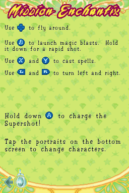 Winx Club: Mission Enchantix (Nintendo DS) screenshot: Instructions