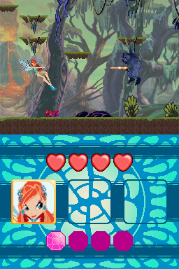 Winx Club: Mission Enchantix (Nintendo DS) screenshot: Shooting a Magic Beam