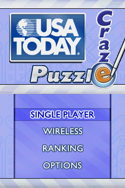 USA Today: Puzzle Craze (Nintendo DS) screenshot: Main menu