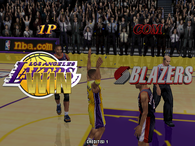 Virtua NBA (Arcade) screenshot: Lakers won!