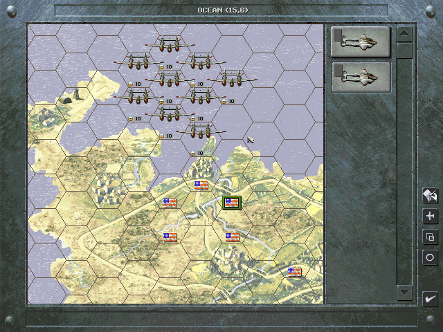 Panzer General II (Windows) screenshot: Scenario editor... placing supply areas and units on the map