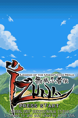 Izuna: Legend of the Unemployed Ninja (Nintendo DS) screenshot: Title screen