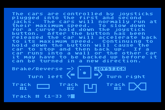 Roadracer Bowler (Atari 8-bit) screenshot: Road Race - Instructions