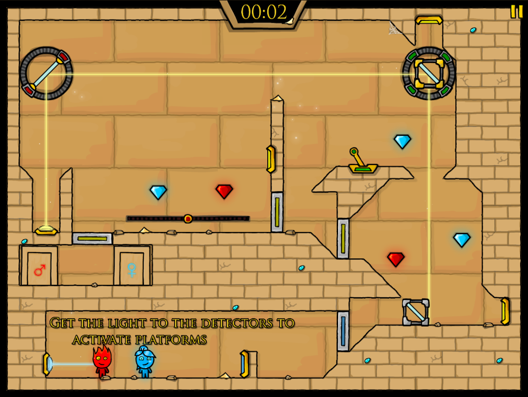 The Light Temple (Browser) screenshot: One of the first levels (HTML re-release version)