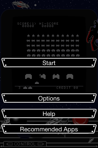 Space Invaders (iPhone) screenshot: Main menu