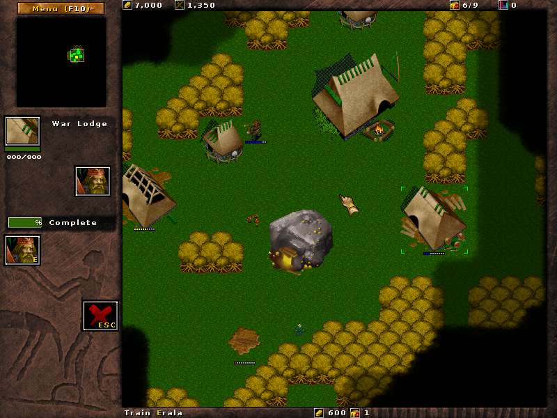 Wyrmsun (Windows) screenshot: A Germanic tribe settlement.