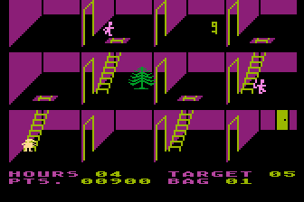 Special Delivery: Santa's Christmas Chaos (Atari 8-bit) screenshot: I Must Deliver a Present and Escape with the Key