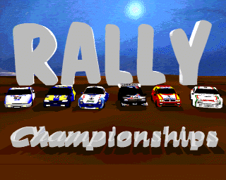 Rally Championships (Amiga) screenshot: Title screen (AGA version)