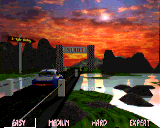 Rally Championships (Amiga) screenshot: Level of difficulty selection (ECS version)