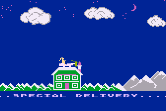 Special Delivery: Santa's Christmas Chaos (Atari 8-bit) screenshot: Getting Ready for Takeoff