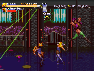 Streets of Rage Remake (Windows) screenshot: Fighting with Elle in a Bar (2011 version)