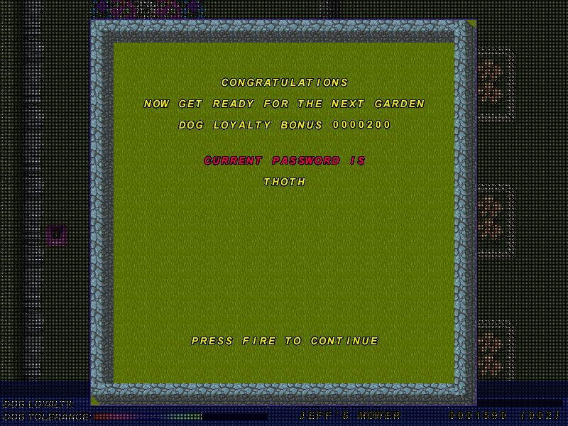 Hover Bovver (Windows) screenshot: Level 1 finished!