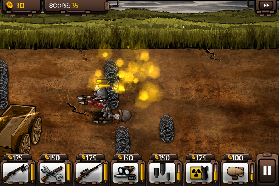 Trenches II (iPhone) screenshot: Mustard gas