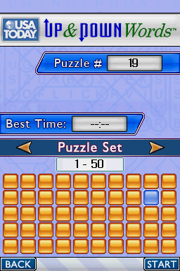 USA Today: Puzzle Craze (Nintendo DS) screenshot: Up & Down Words - Puzzle Set