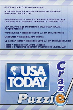 USA Today: Puzzle Craze (Nintendo DS) screenshot: Title screen