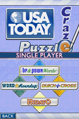 USA Today: Puzzle Craze (Nintendo DS) screenshot: Single Player mode