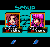 SNK vs Capcom: Card Fighters' Clash 2 - Expand Edition (Neo Geo Pocket Color) screenshot: Battle set up screen (Deck shuffling)