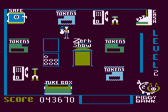 Spare Change (Atari 8-bit) screenshot: The Zerks Talk on the Phone