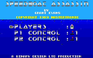 Speedboat Assassins (Amiga) screenshot: Title screen.