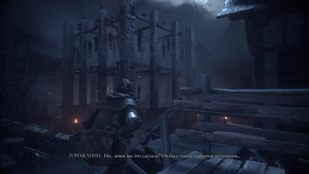 A Plague Tale: Innocence (Windows) screenshot: The inquisition executed so many people in the town