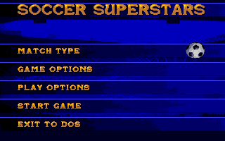 Soccer Superstars (Amiga) screenshot: Main menu