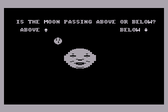 Space Waste Race (Atari 8-bit) screenshot: Moon Pass