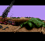 Jungle Strike (Game Gear) screenshot: There are no innocent people in this life. Only slightly-less-guilty people. Game over.