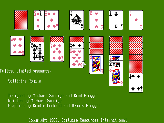 PI's Solitaire Royale / Tom Snyder's Puppy Love (FM Towns) screenshot: [Solitaire Royale] title screen