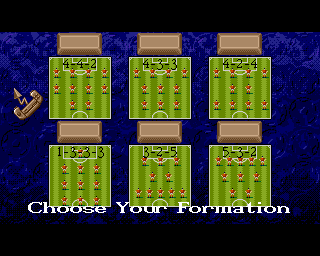 John Barnes European Football (Amiga CD32) screenshot: Formation selection