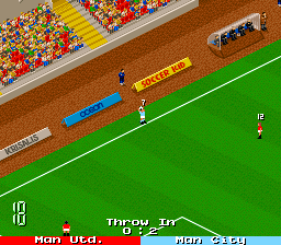 Manchester United Championship Soccer (SNES) screenshot: Isometric view