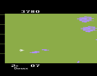 Missile War (Atari 2600) screenshot: A later stage.