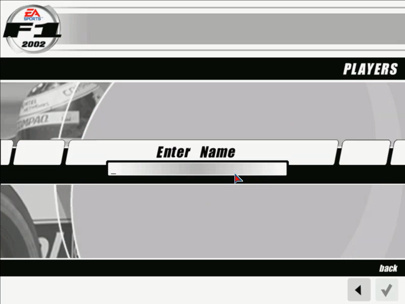 F1 2002 (Windows) screenshot: Create new player