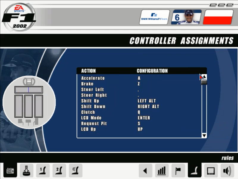 F1 2002 (Windows) screenshot: Define controls