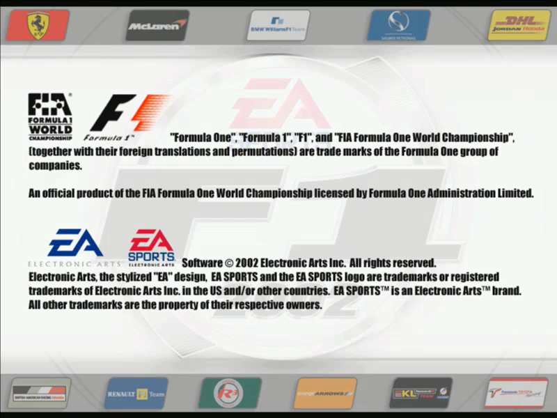 F1 2002 (Windows) screenshot: Demo menu loading screen