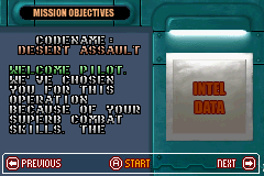 Blades of Thunder (Game Boy Advance) screenshot: Mission Objectives