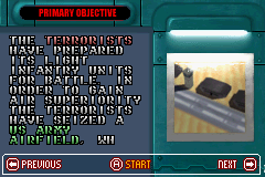 Blades of Thunder (Game Boy Advance) screenshot: Primary Objective