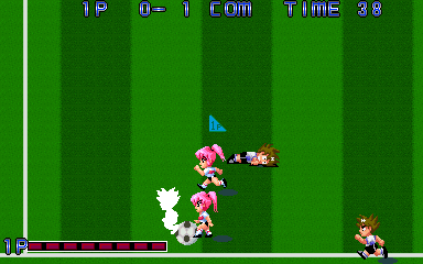 Last Striker (Arcade) screenshot: Foul! referee!