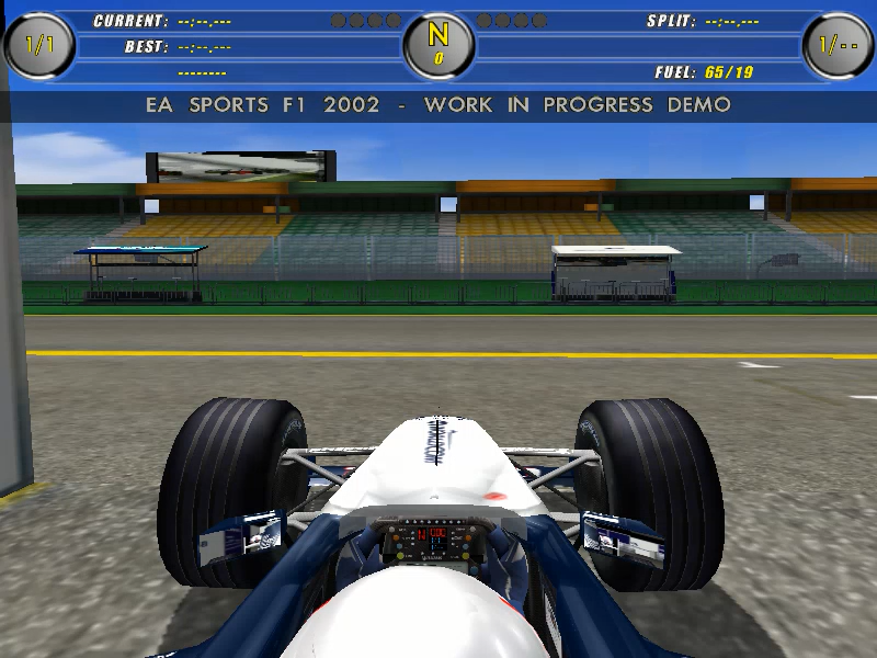 F1 2002 (Windows) screenshot: Leaving the garage