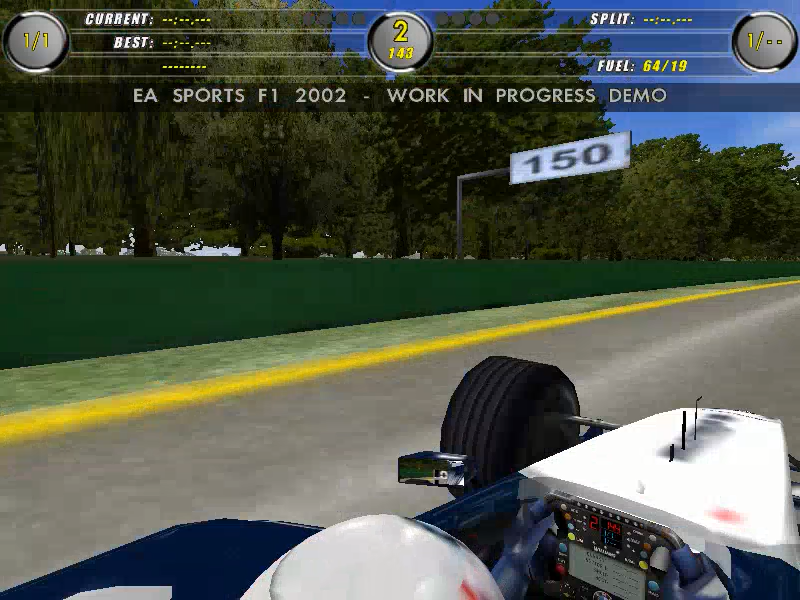 F1 2002 (Windows) screenshot: Looking to the left