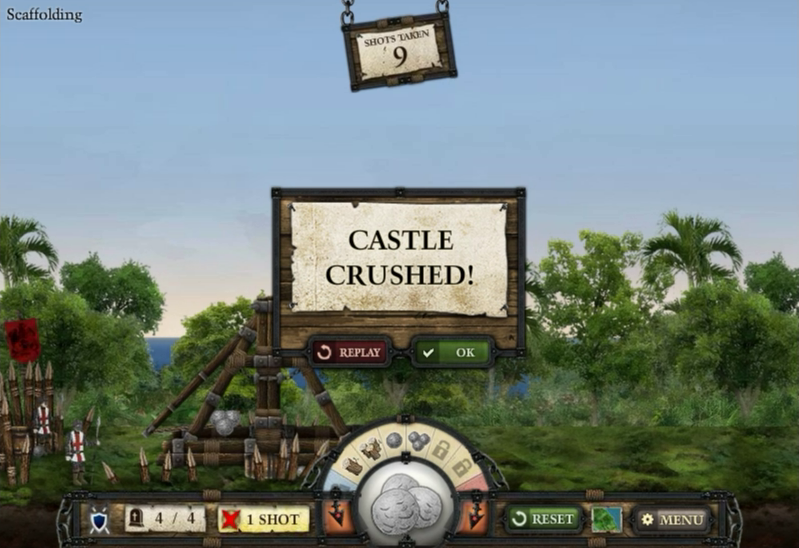 Crush the Castle 2 (Browser) screenshot: Castle crushed!