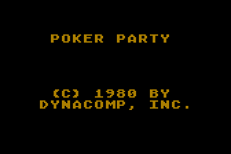 Poker Party (Atari 8-bit) screenshot: Title Screen