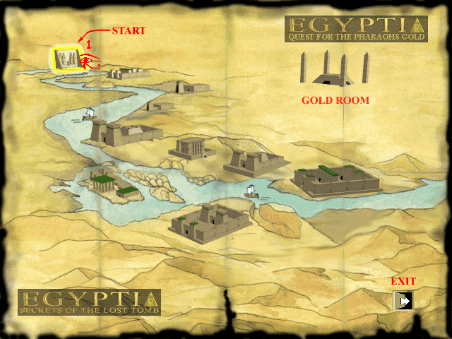 Egyptia (Windows) screenshot: Map / Stage select