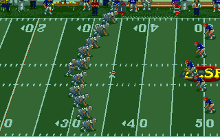 Tom Landry Strategy Football Deluxe Edition (Amiga) screenshot: The game is on.