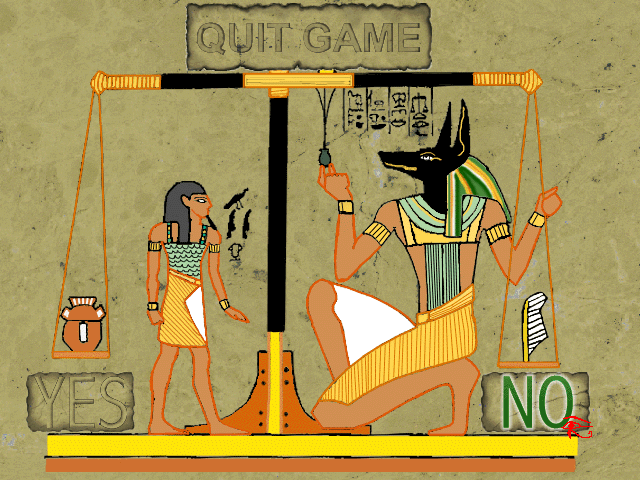 Egyptia (Windows) screenshot: Quitting the game