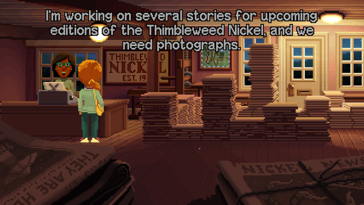 Delores (Windows) screenshot: Natalie needs some photographs for her stories.